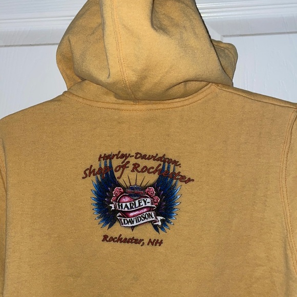 Yellow Women’s Harley Davidson Hooded Sweatshirt - Picture 2 of 8